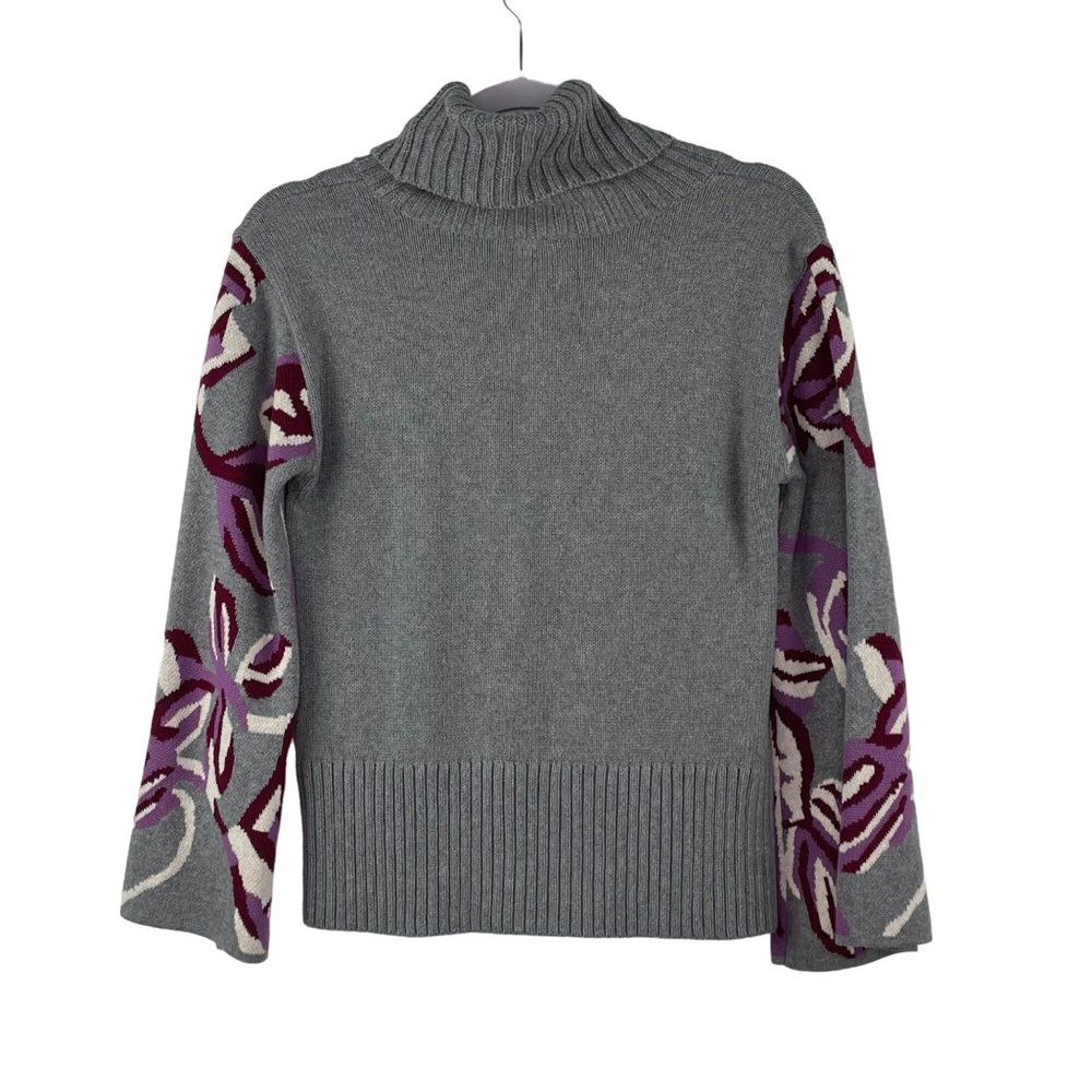 Cabi 3704 Eden Sweater Floral Bell Sleeve Cowl neck Pullover Turtleneck Size XS - Picture 2 of 4